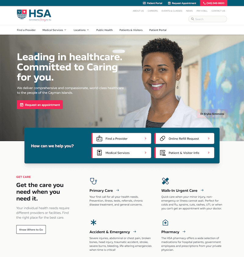 hsa cayman website homepage